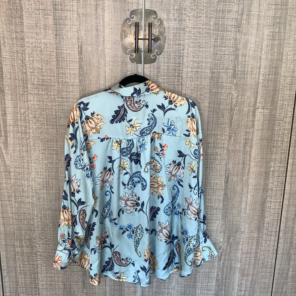 Zara‎ Floral Print Satin Shirt - Picture 13 of 17